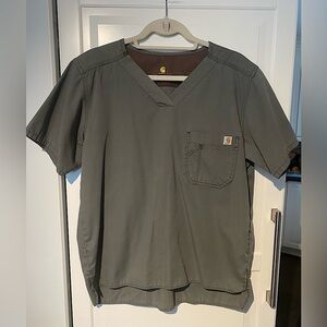 Carhartt Men’s Ripstop Utility Multi Pocket Scrub Top Sz S Green